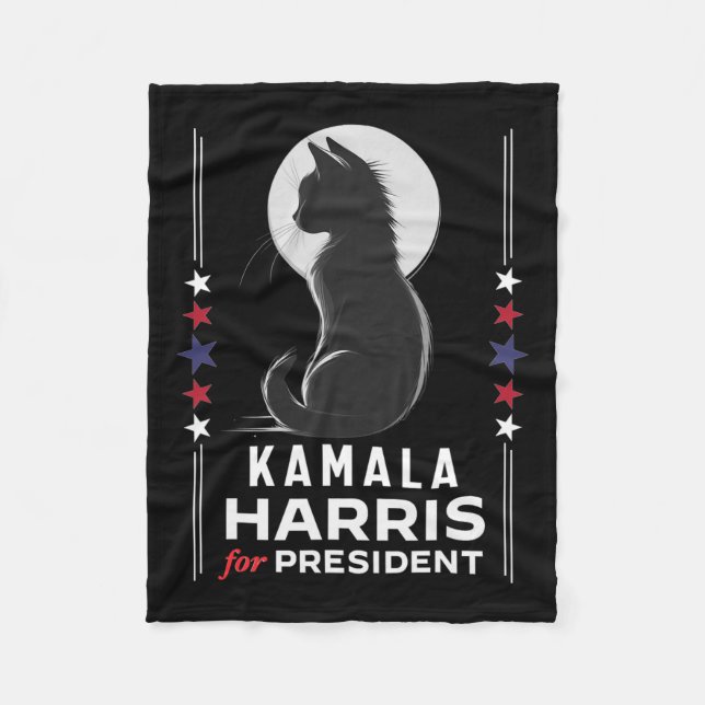Harris Cat Dam Vote Positive Funny 2024 Fleecefilt (Framsidan)