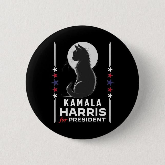 Harris Cat Dam Vote Positive Funny 2024 Knapp (Framsida)