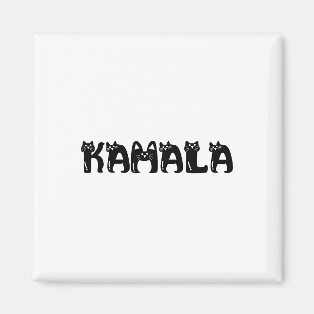 Harris Cat Lettering Positive Funny 2024 Val Magnet (Framsidan)