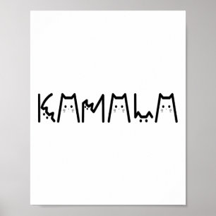 Harris Cat Lettering Positive Funny 2024 Val Poster