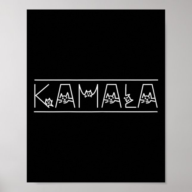 Harris Cat Lettering Positive Rolig tröja Kamala Poster (Framsidan)