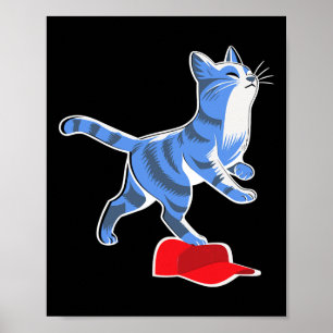 Harris Cat Stepping on Mega Hat VP Poster