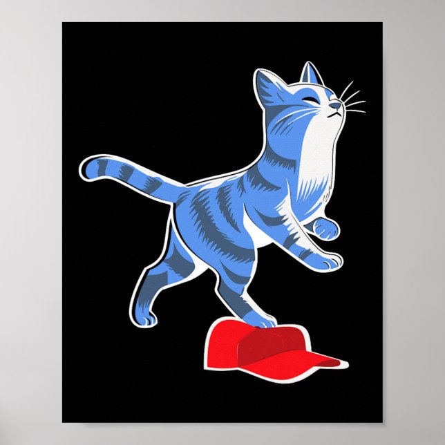 Harris Cat Stepping on Mega Hat VP Poster (Framsidan)