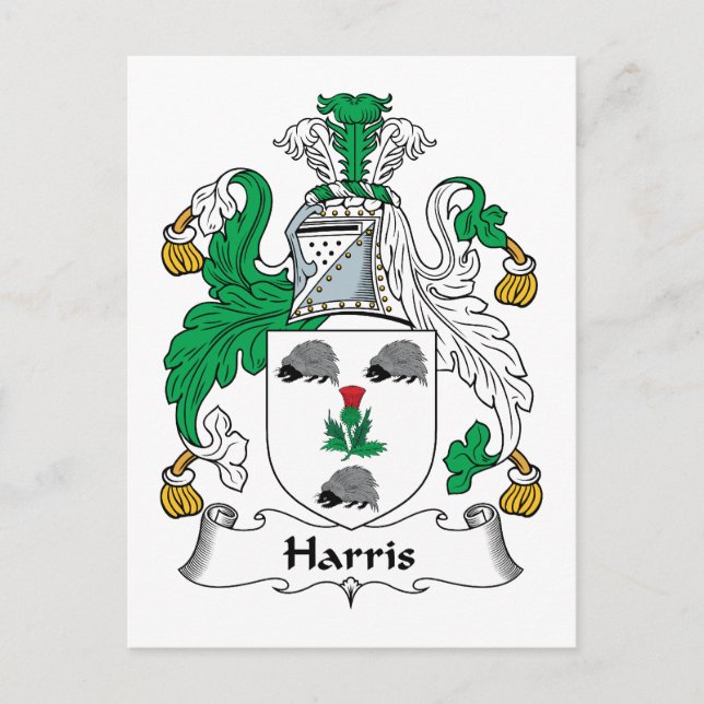 Harris Family Crest Vykort (Framsida)