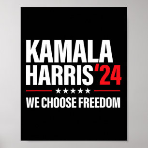Harris För President 2024 Valet Vi Väljer Frihet Poster