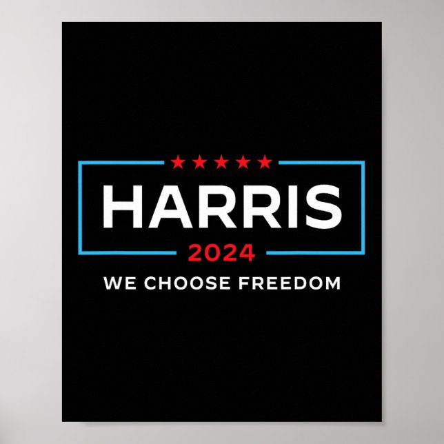 Harris För President 2024 Valet Vi Väljer Frihet Poster (Framsidan)