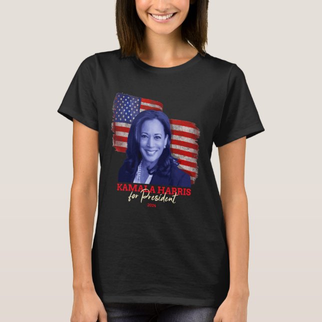 Harris For President 2024 (Vice President 1) T Shirt (Framsida)
