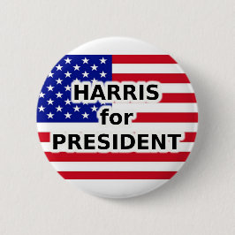 HARRIS för PRESIDENT - Amerikanska Flagga Knapp