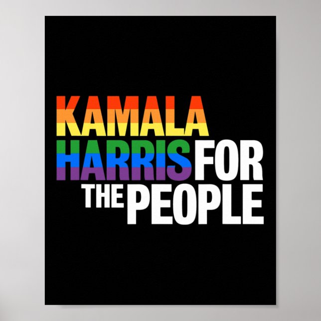 Harris för president Lgbt Gay pride Rainbow Poster (Framsidan)