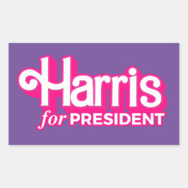 Harris för president Rosa Stil Rektangulärt Klistermärke