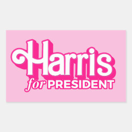 Harris för president Rosa Stil Rektangulärt Klistermärke