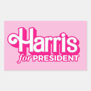Harris för president Rosa Stil Rektangulärt Klistermärke