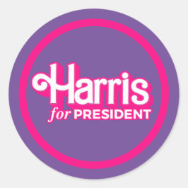 Harris för president Rosa Stil Runt Klistermärke