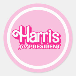 Harris för president Rosa Stil Runt Klistermärke