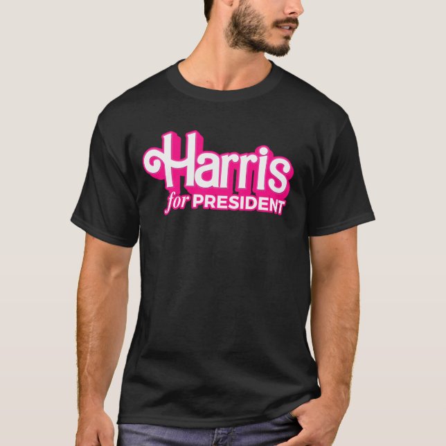 Harris för president Rosa Stil T Shirt (Framsida)