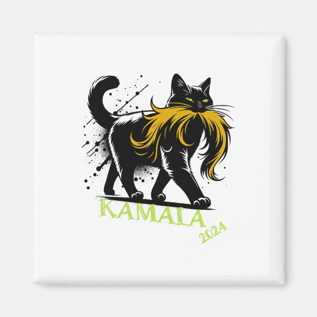 Harris Funny Retro Chilless Cat Dam Ordförande 20 Magnet (Framsidan)