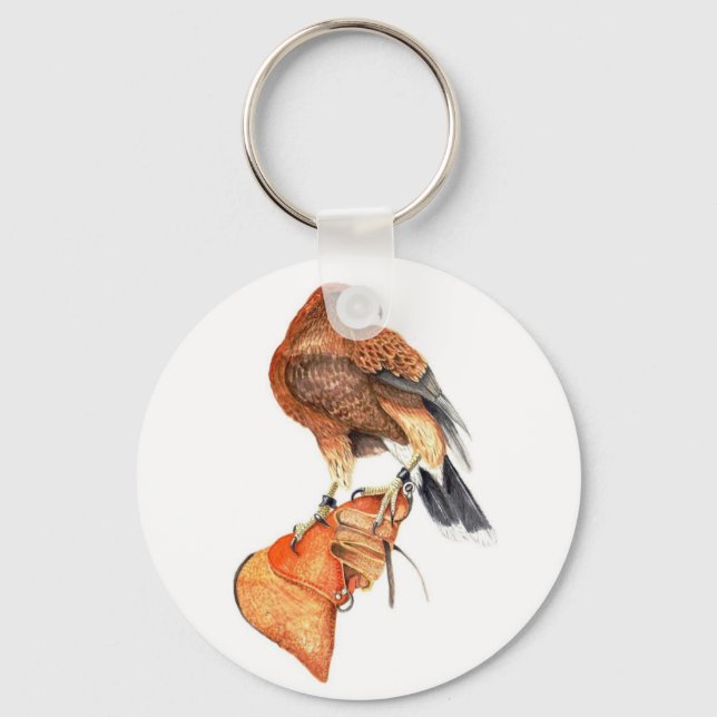 Harris Hawk 5,7 cm Basic Button Nyckelring (Framsida)