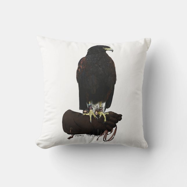 Harris Hawk på handsken Kudde (Framsida)