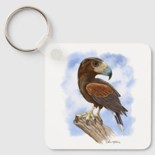 Harris Hawk på utkik - tecknad serie Nyckelring