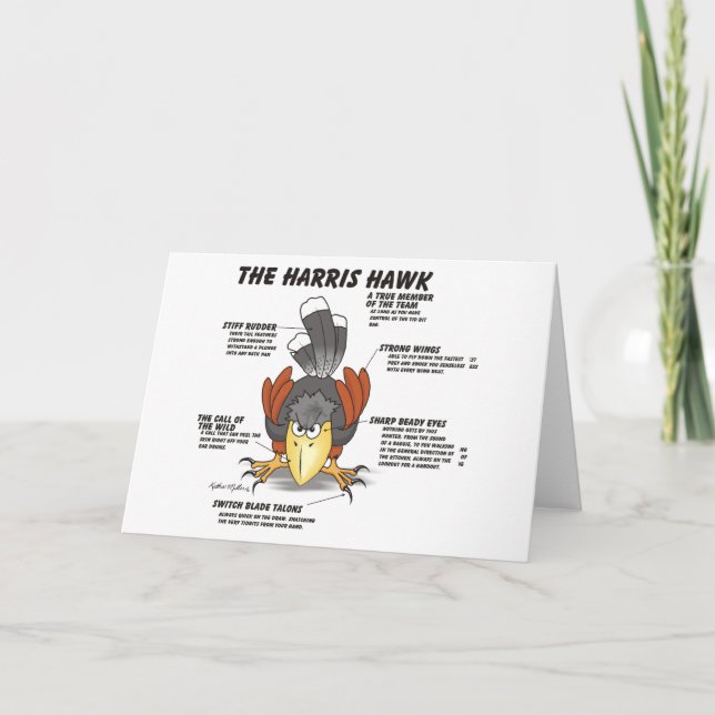 Harris Hawk Tecknad Card Kort (Framsida)