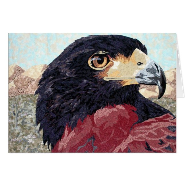 Harris Hawk Textil Hälsningskort (Framsidan Horizontal)