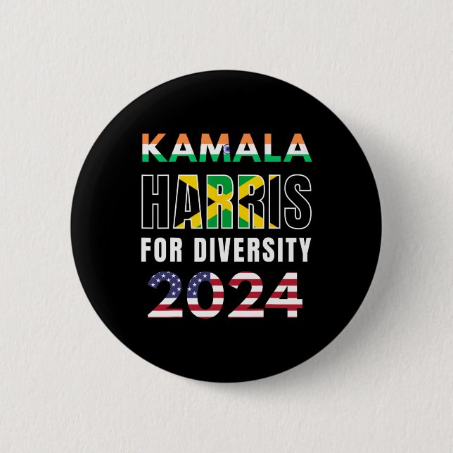 Harris India Jamaica Flagga Diversity 2024 Knapp (Framsida)