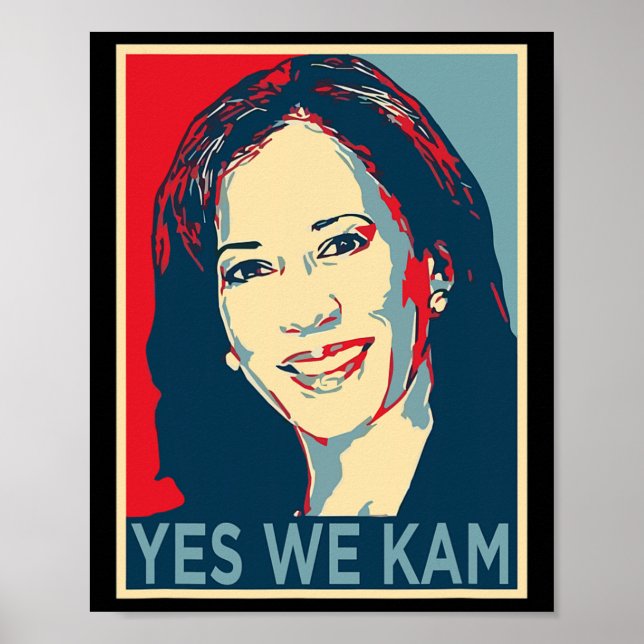 Harris Ja, vi Kam 2024 Valpolitik Kampanj Poster (Framsidan)