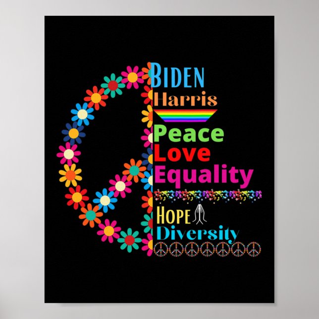 Harris Kärlek Peace Diversity Equality Hope Shirt Poster (Framsidan)