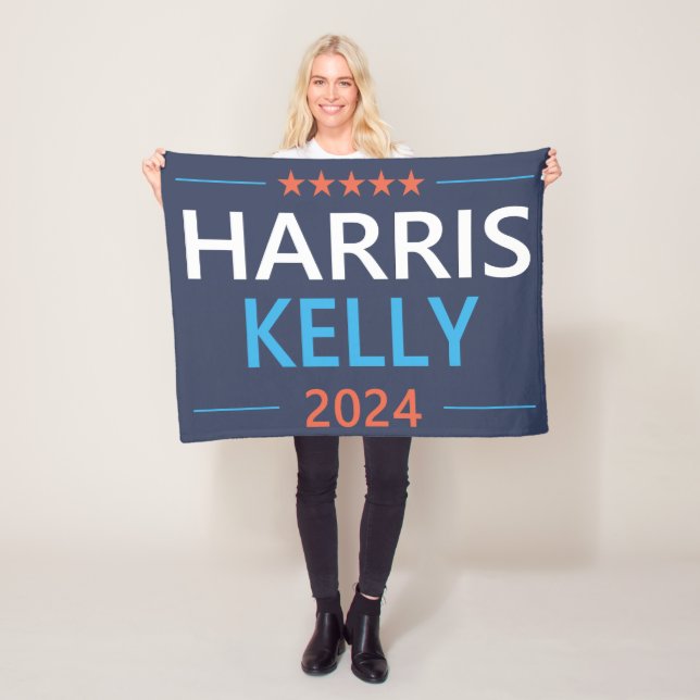 Harris Kelly 2024 Kamala Harris Democrat Fleecefilt (På plats)