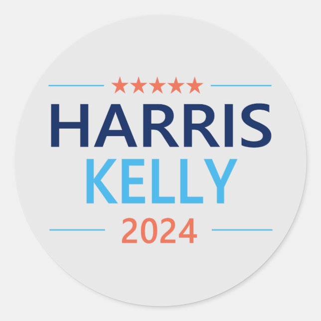 Harris Kelly 2024 Runt Klistermärke (Framsida)
