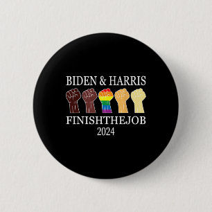 Harris Låt oss Avsluta Jobb 2024 President US Flag Knapp