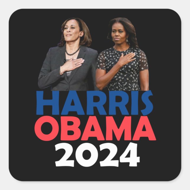 Harris Obama 2026 Fyrkantigt Klistermärke (Framsida)