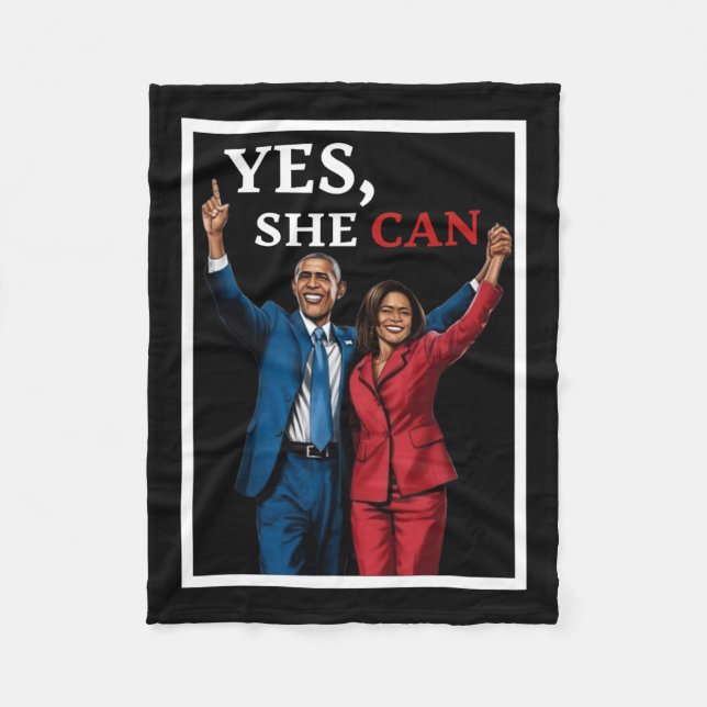 Harris och Barack Obama inför valet 2024 Fleecefilt (Framsidan)