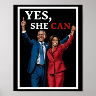 Harris och Barack Obama inför valet 2024 Poster