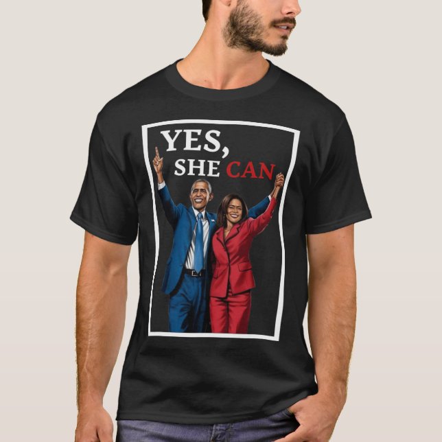 Harris och Barack Obama inför valet 2024 T Shirt (Framsida)