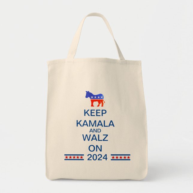 Harris och Walz 2024 Tote Bag Tygkasse (Framsidan)
