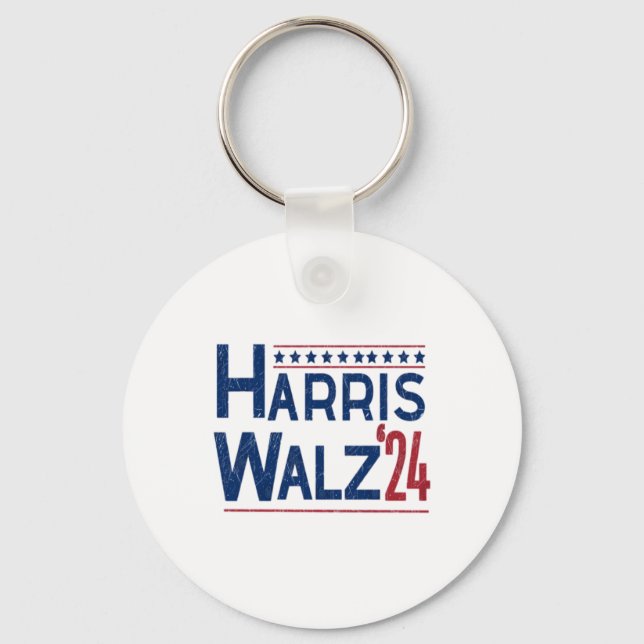 Harris och Walz 2024 Val Pairing Nyckelring (Framsida)