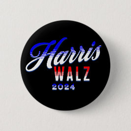 Harris och Walz Democrat POTUS 2024 Knapp