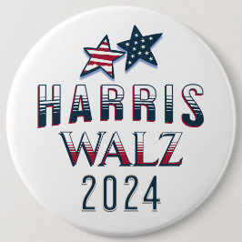 Harris och Walz Democrat POTUS 2024 Large Knapp