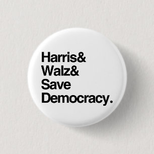 Harris och Walz och Spara Demokrati Knapp