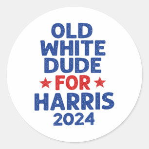 Harris Old White Dudes for Harris Manar Funny Poli Runt Klistermärke