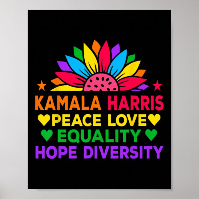 Harris Peace Kärlek Equality Hope Diversity Poster (Framsidan)