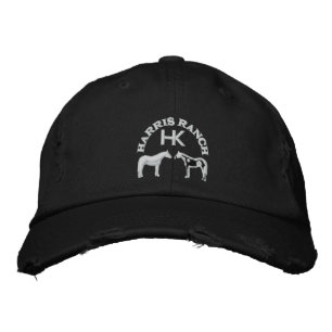 Harris Ranch White Logotyp Broderad Keps