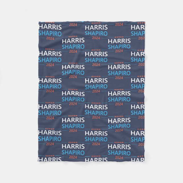 Harris Shapiro 2024 Kamala Harris Demokrat Fleecefilt (Framsidan)