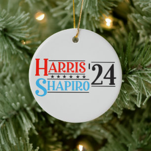 Harris Shapiro 2024 Retro Kampanj Julgransprydnad Keramik