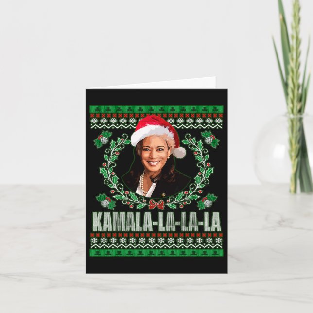 Harris Shirt Kamala La La Women's Ugly Christma Kort (Framsida)