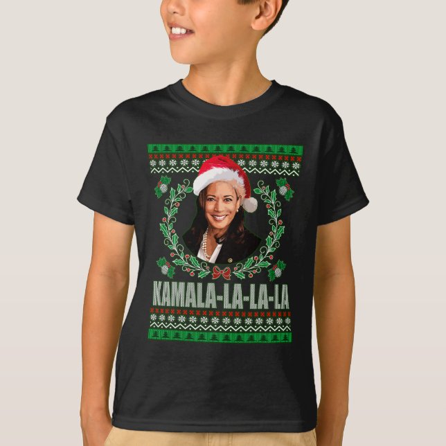 Harris Shirt Kamala La La Women's Ugly Christma T Shirt (Framsida)