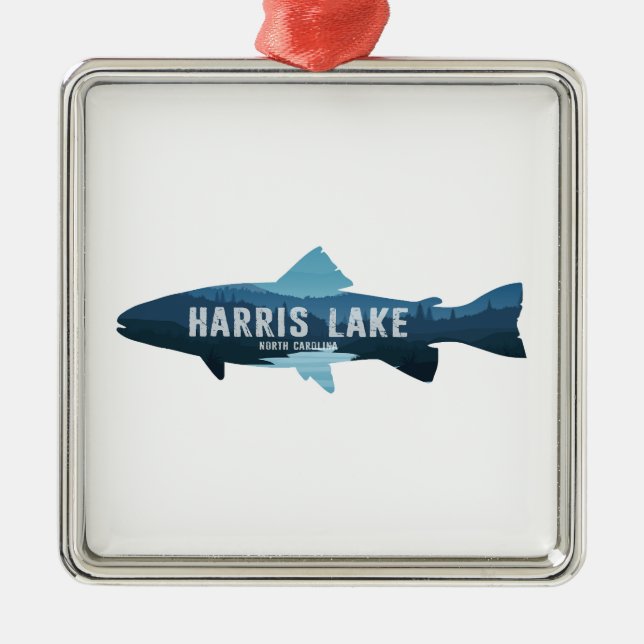 Harris Sjö North Carolina Fish Julgransprydnad Metall (Framsidan)