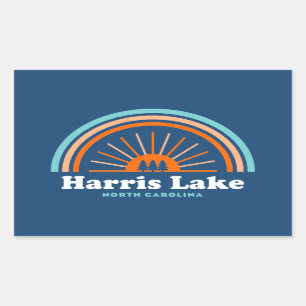 Harris Sjö North Carolina Rainbow Rektangulärt Klistermärke