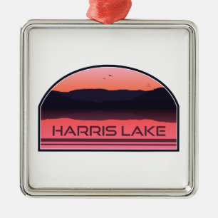 Harris Sjö North Carolina Red Sunrise Julgransprydnad Metall
